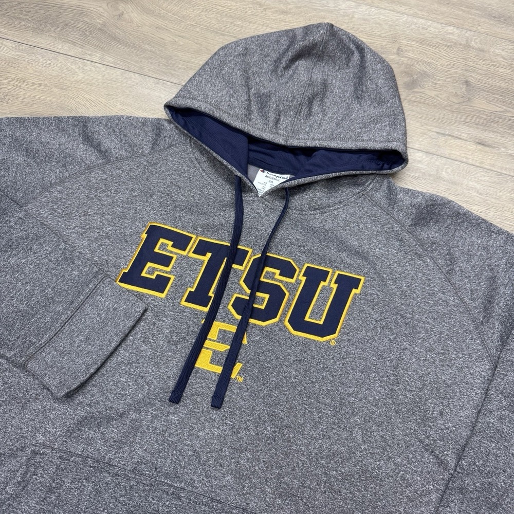 East‎ Tennessee State University Champion Hoodie Gray Men's Sz XXL College FADE